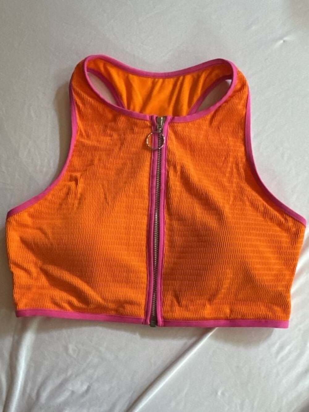 779 Seafolly Beach Bound Zip Front Tank Bikini Top